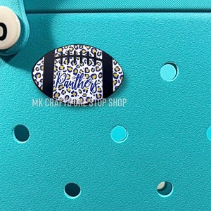 Personalized Leopard Print Bogg Bag Charm - School Spirit - Football - School Pride - Cute Accessories - Bogg Charm