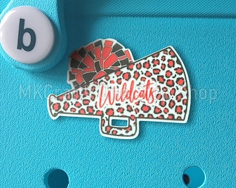 Personalized Leopard Print Bag Charm - School Spirit - Cheer Squad - Cheerleader - School Pride - Cute Accessories - Charm