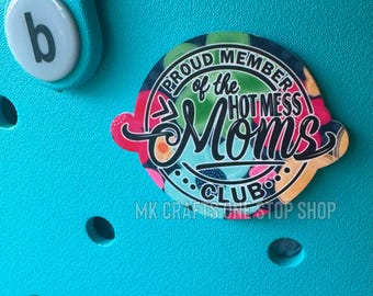 Hot Mess Moms Club Glitter Charm – Bogg Bag Accessory (3")