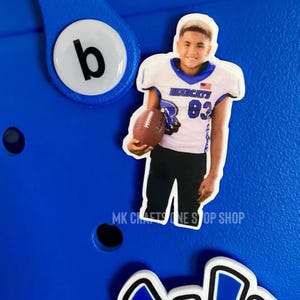 3 Zoll personalisiertes Bild B Taschenanhänger - individuelle Geschenkidee - B Bag Buttons - B Bag Zubehör - Tote Charm - Familie - Logo - Sport