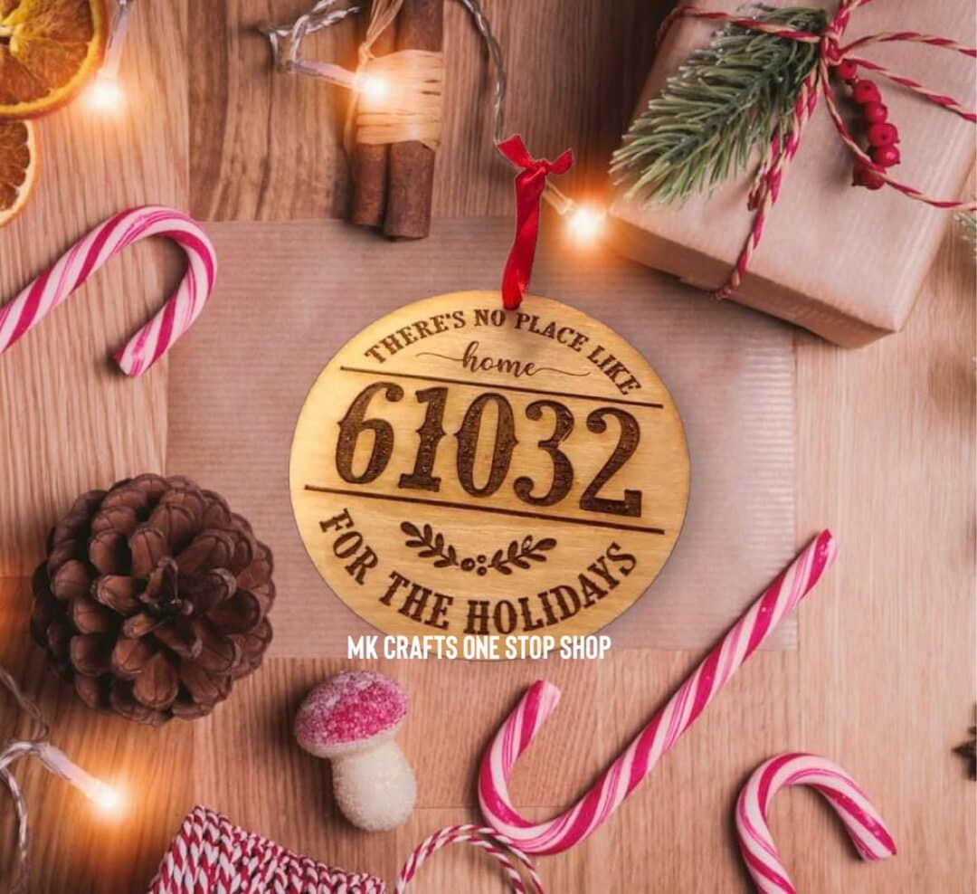 Zip Code Wood Ornament Personalized Gift Christmas Family Etsy