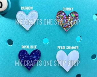 Glitter Acrylic Heart Bag Charm – Bogg Bag Accessory (1.5")