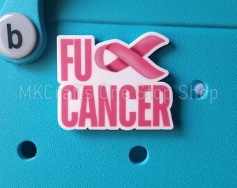 F*ck Cancer Bag Charm - Gepersonaliseerde kleur - Knopen tas - Tasaccessoires - Draagtas - Cancer Awareness - F Cancer