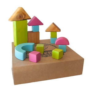 Wooden waldorf montessori toddler learning baby eco toys - Wood baby building blocks kids