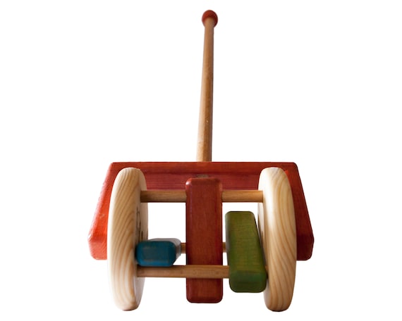 Kids Natural Wooden Montessori Waldorf Toys Toddler Musical Wood Toys  Handmade Wooden Musical Push Pull Rattle Toys Toddlers 