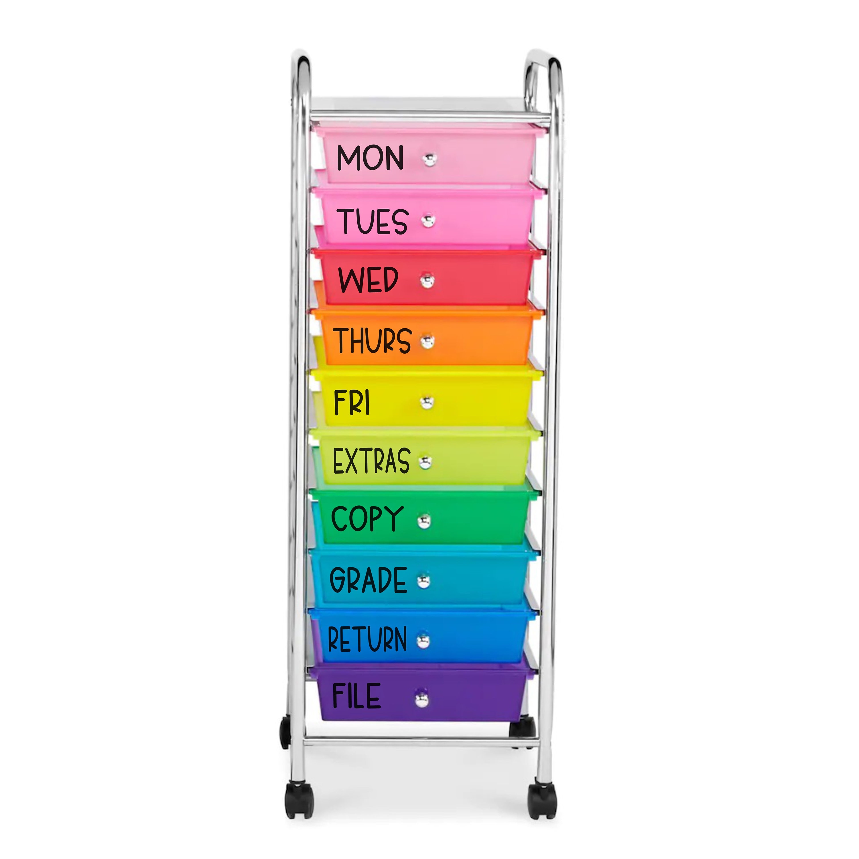 Custom Labels for Rainbow Rolling Teacher Cart / Teacher Etsy