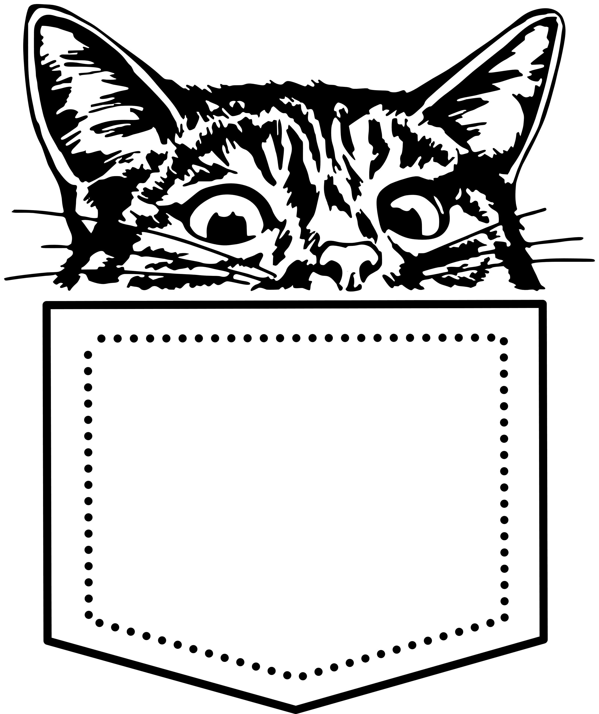 Cute Cat in a Pocket Graphic Tshirt / Cat Pocket Shirt / Cat Etsy UK