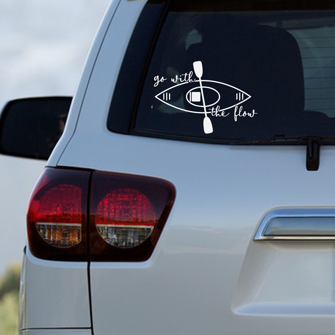 Go With the Flow Kayak Decal / Car Cup or Laptop Decal / Etsy