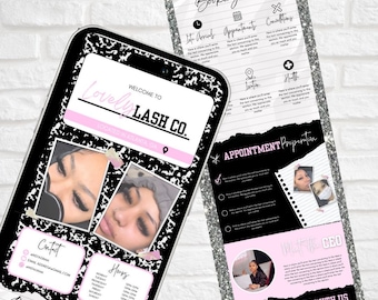Simple Pink Composition Notebook Lash Tech Acuity Scheduling Template, Booking Website Template, Lash Tech Booking Website
