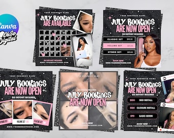 Booking Flyer, Hair Flyer, Wig Flyer, Book Now Flyer, Books Open Flyer, Calendar Flyer, Trending Beauty Flyer