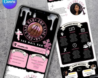 CHROME HEARTS Inspired Nail Tech Design Acuity Scheduling Booking Website Template, Booking website, Luxury booking site, nails, hair