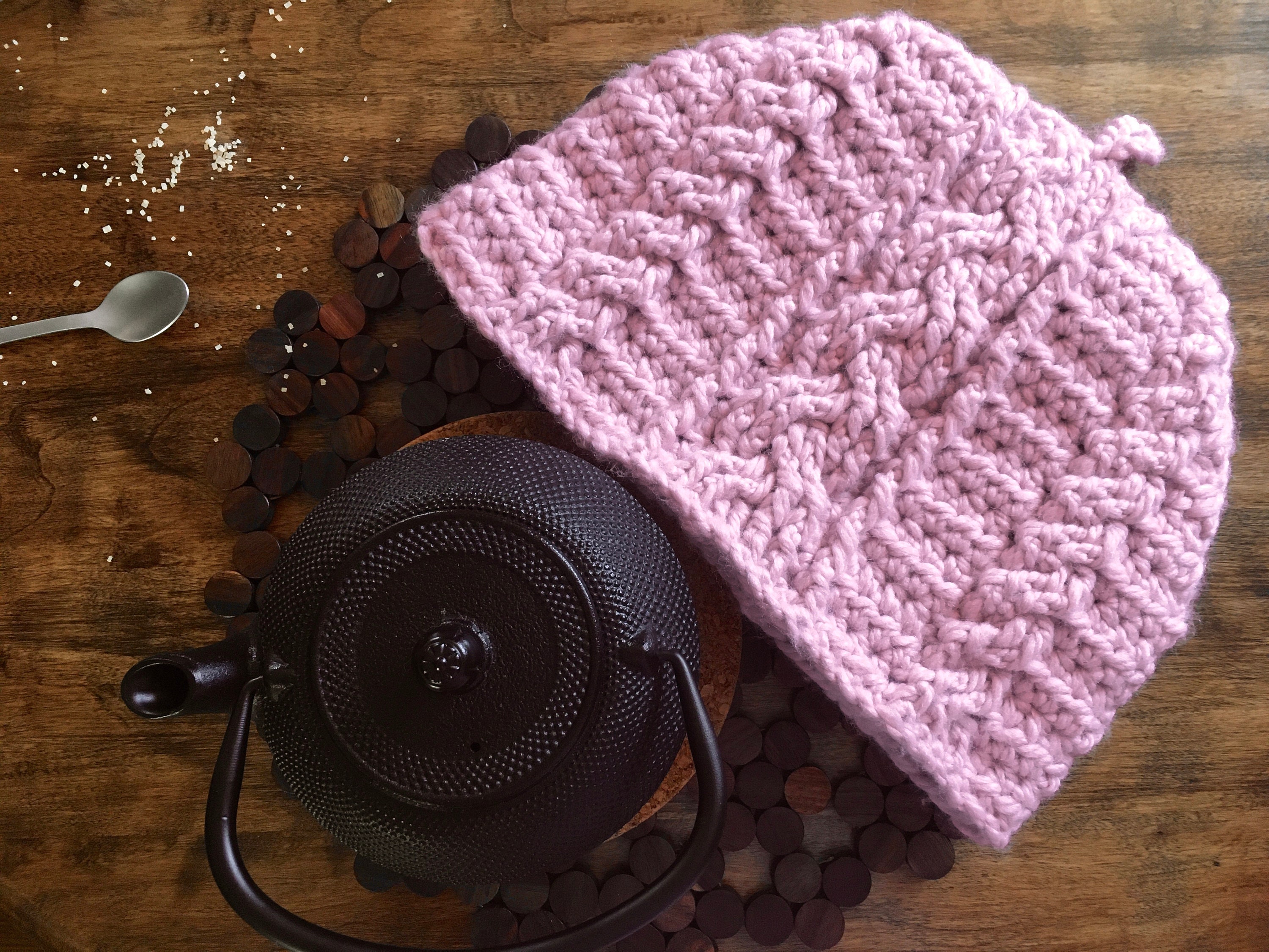 30 Tea Cozy Crochet Patterns for Teapots, Gifts, and Kitchen Decor 16 Hygge Tea Cozy with Cable Texture