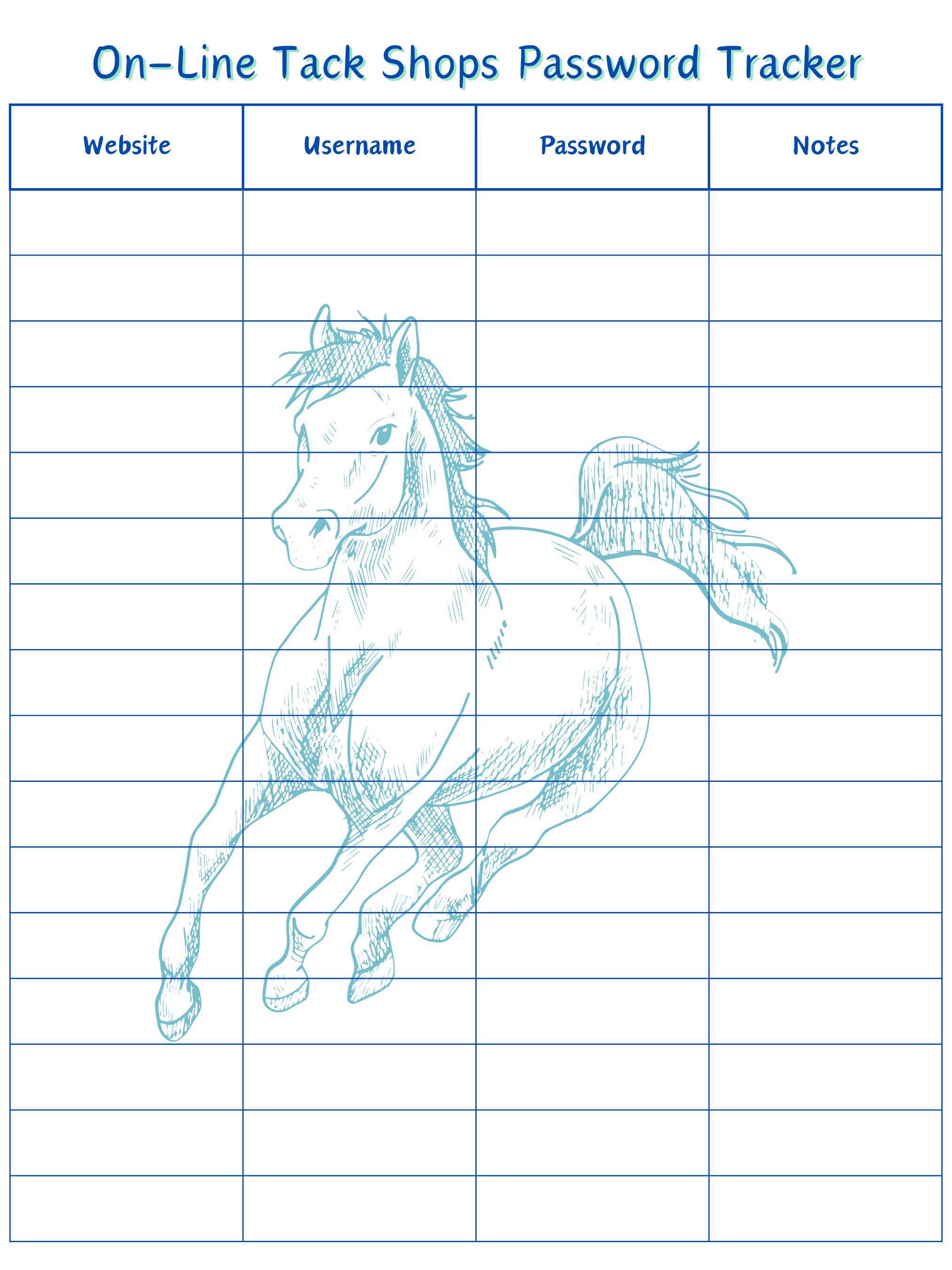 Yearly Horse Maintenance Schedule & Expense Tracker 9page Bundle Fun Colors Digital Printable