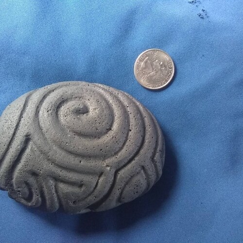 Art stone koru spiral Maori style abstract rock carving stonesculpture shops paperweight original