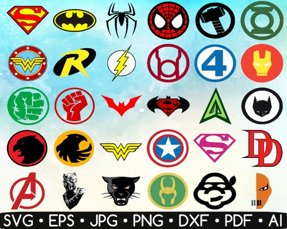 Download 64 New Superhero Logo Svg Easy to Cut and Work With | Etsy