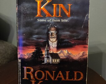 BLOOD KIN de Ronald Kelly, libro de bolsillo de terror vintage