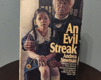 An Evil Streak de Andrea Newman, libro de bolsillo de terror vintage