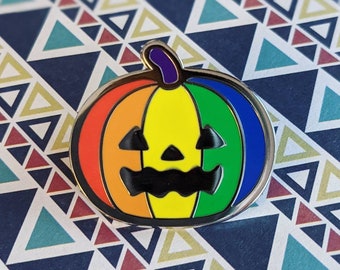 Queer-o-Lantern (LGBTQIA+ pride) hard enamel pin