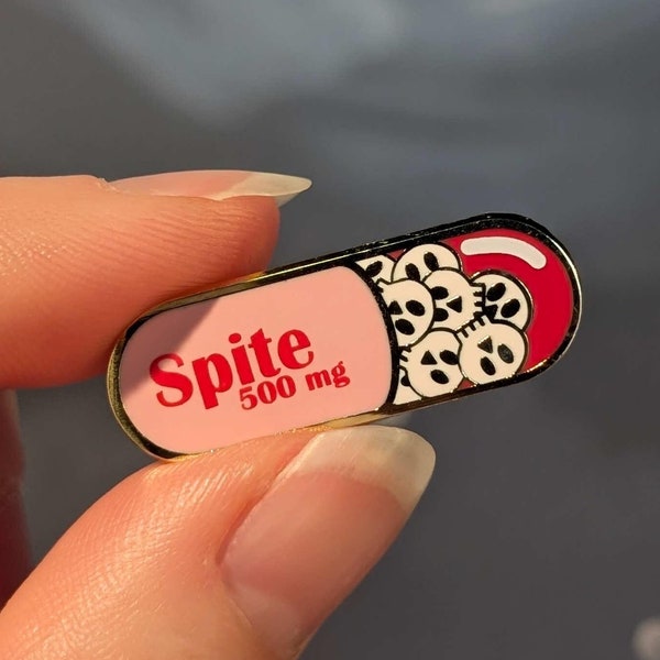 Spite Pill hard enamel pin