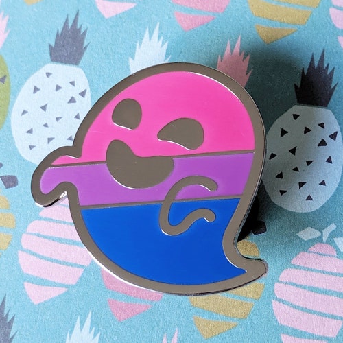 Bi-nshee (bisexual pride) hard enamel pin