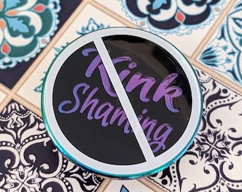 No Kink Shaming black/rainbow - soft enamel with epoxy anti-kink-shaming pin