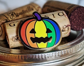 Queer-o-Lantern (LGBTQIA+ pride) hard enamel pin