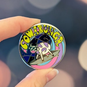 Cowabunga hard enamel pin (psychedelic version)