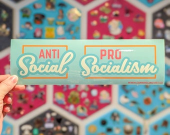 Autocollant de pare-chocs antisocial/pro-socialisme