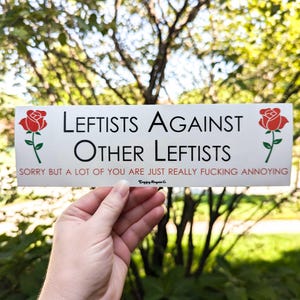 Adesivo para para-choque "Esquerdistas contra outros esquerdistas"