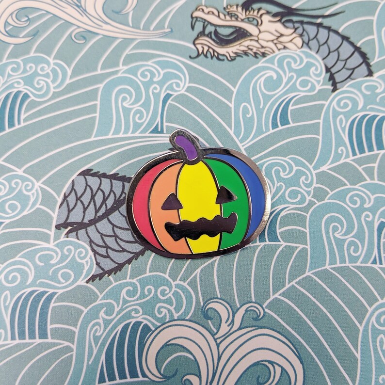 Queer-o-Lantern LGBTQIA pride hard enamel pin image 3