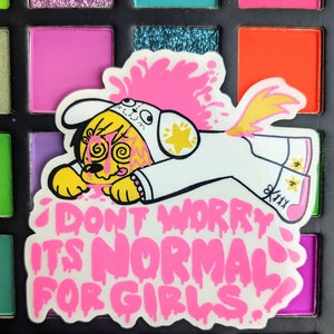 Normal For Girls clear holographic sticker