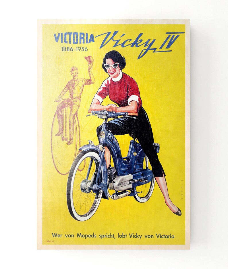 Vintage Moto  Pub  Poster  Printed on Wood Moto  Etsy