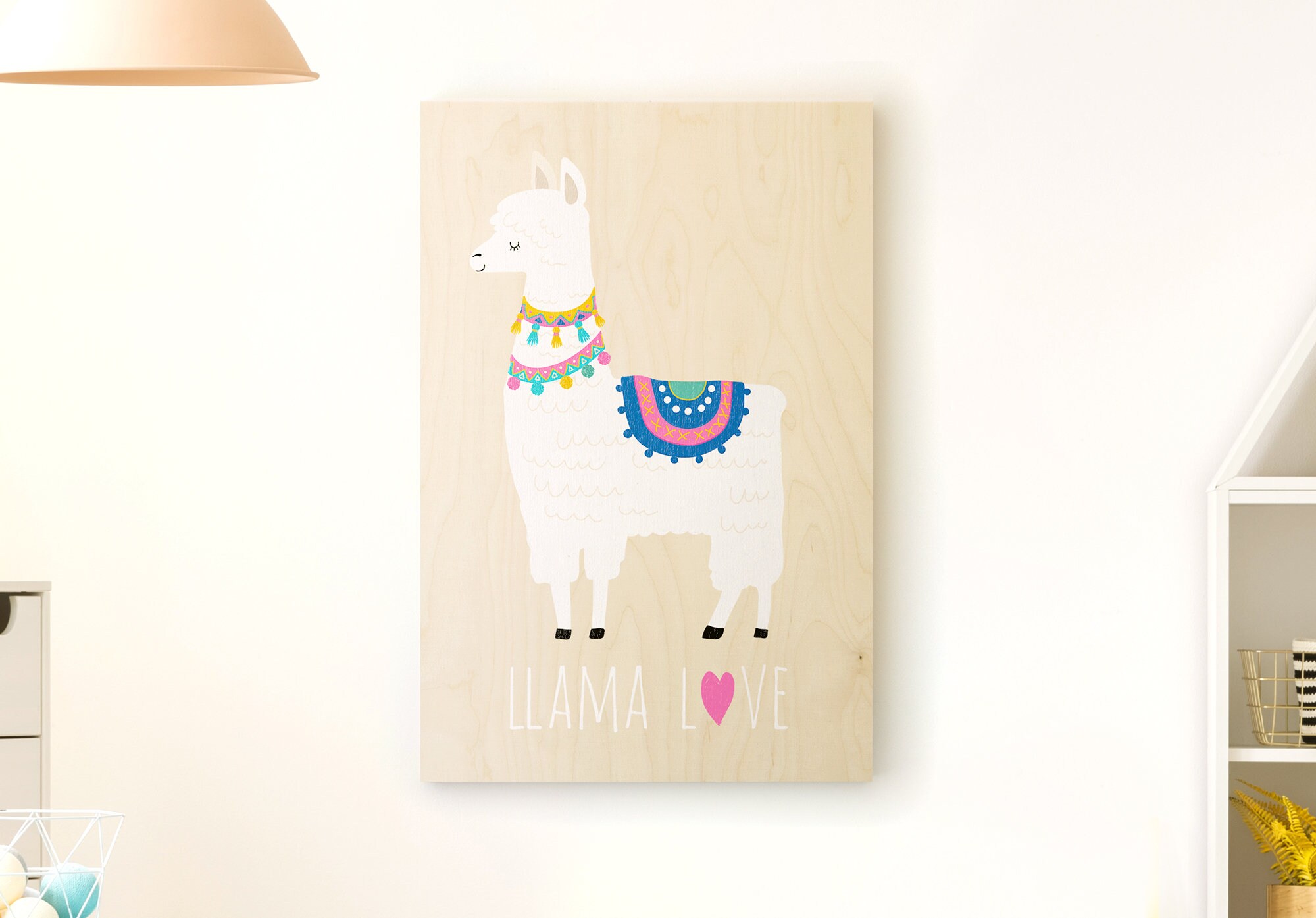 Tableau Bois Lama Pour Chambre d'enfant - Imprimées sur Taille A4/A3