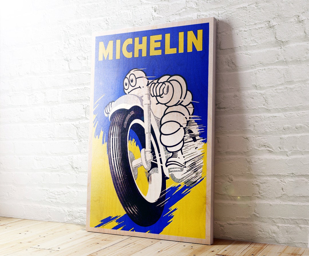 Affiche Michelin vintage de pneus pour moto Imprimée Sur Bois Etsy 日本