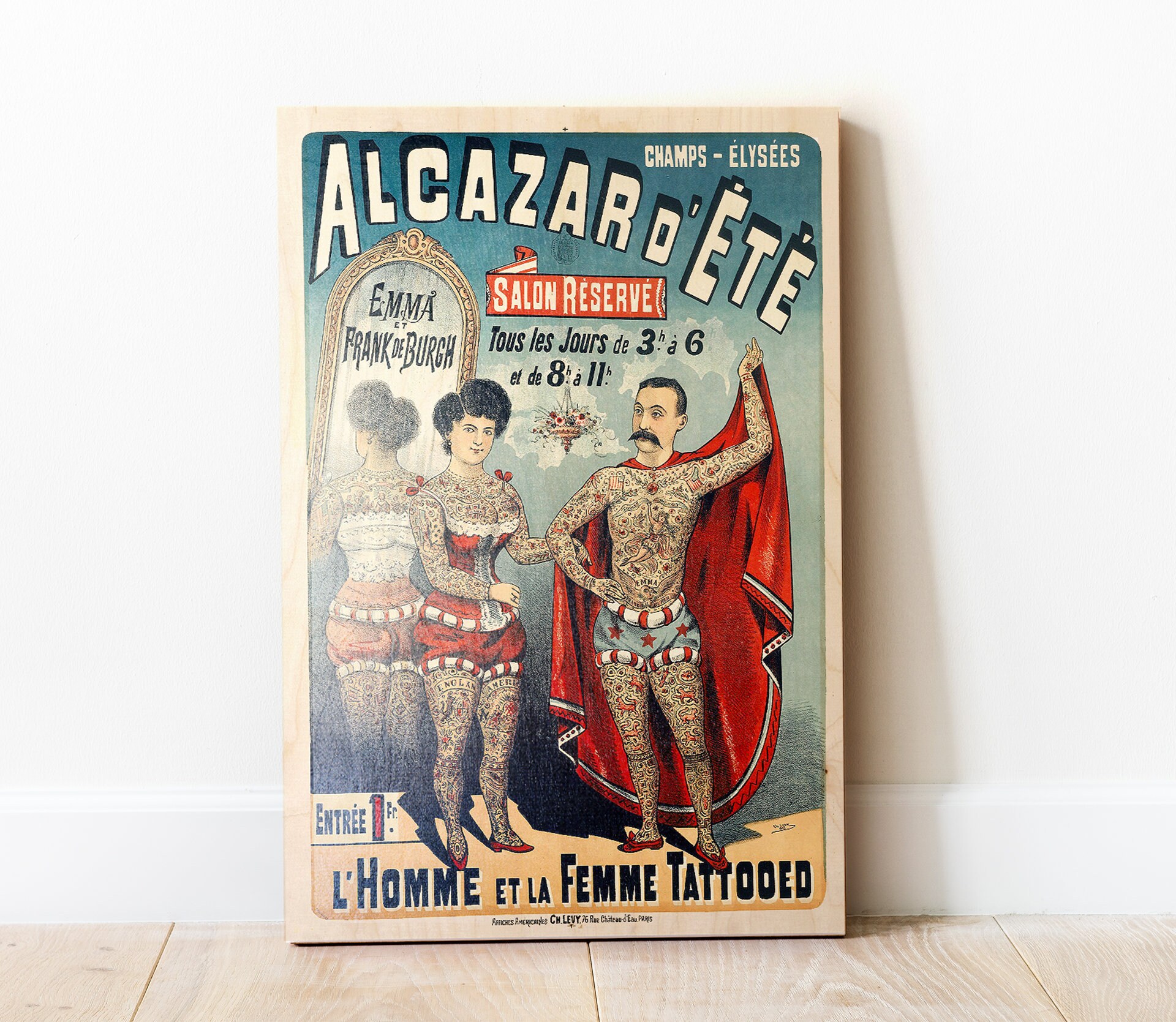 Vintage Tattoo Shop Poster Old Ads of L'alcazar - Etsy