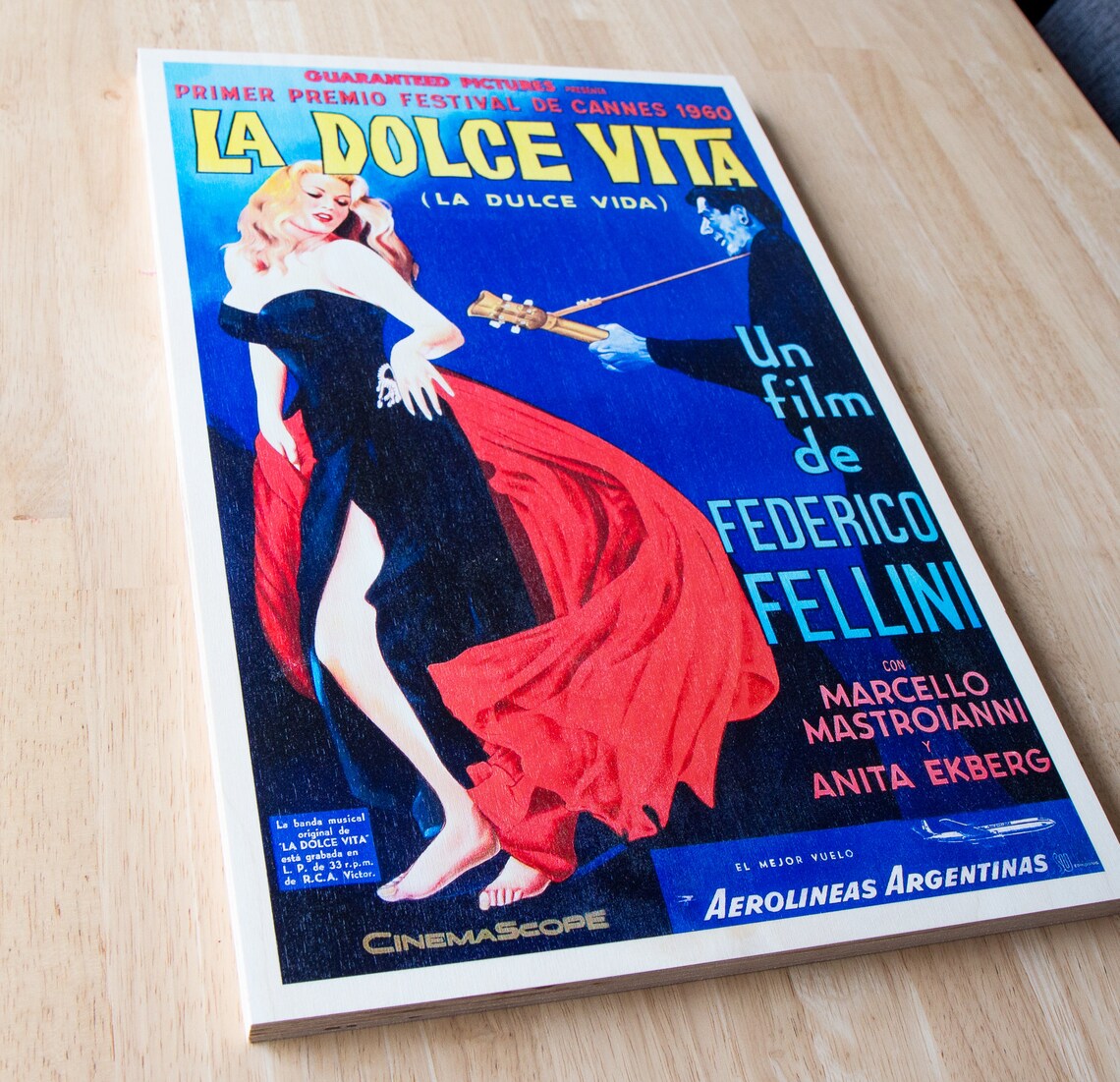 La dolce Vita Vintage Poster Printed on Wood Vintage Etsy