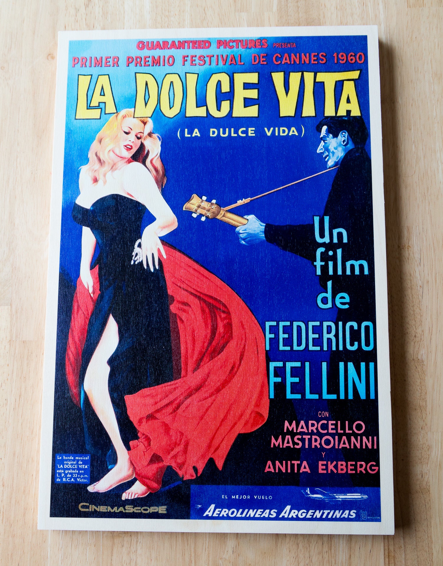 La Dolce Vita Vintage Poster Printed on Wood Vintage Etsy