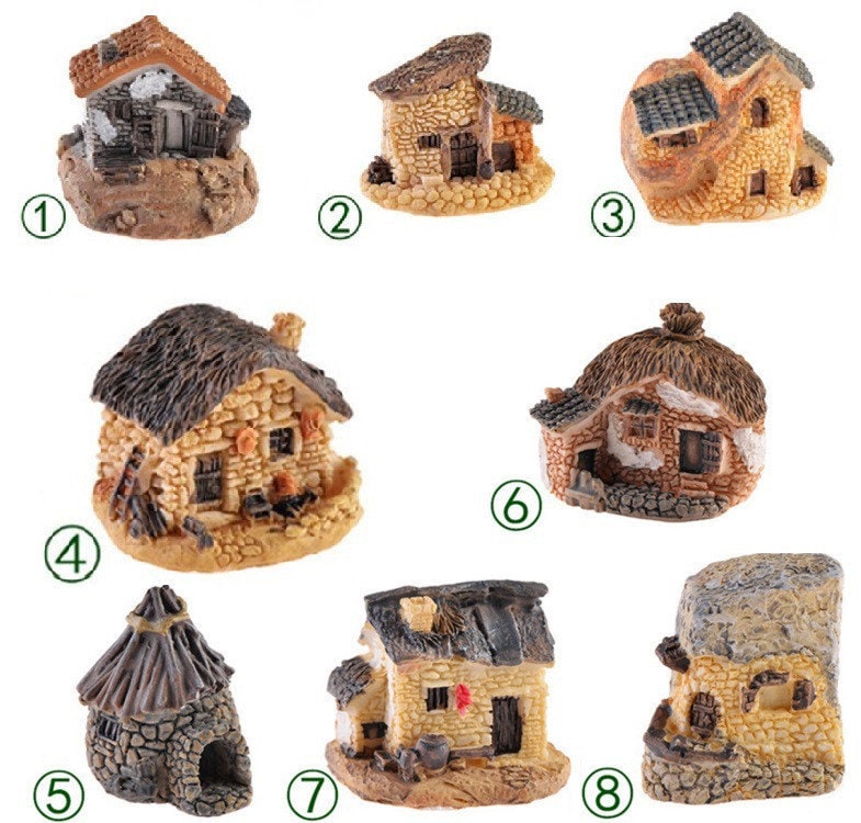 Cy/_ Mini Fairy Garden Miniature House Fence Craft DIY Micro Landscape Decor Gift