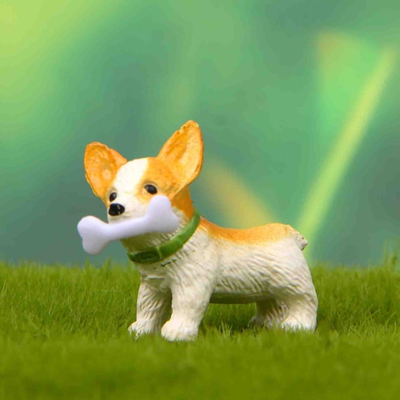 Landscape Ornament Fairy Garden Animal Model Miniature Akita Puppy Dog Figurine