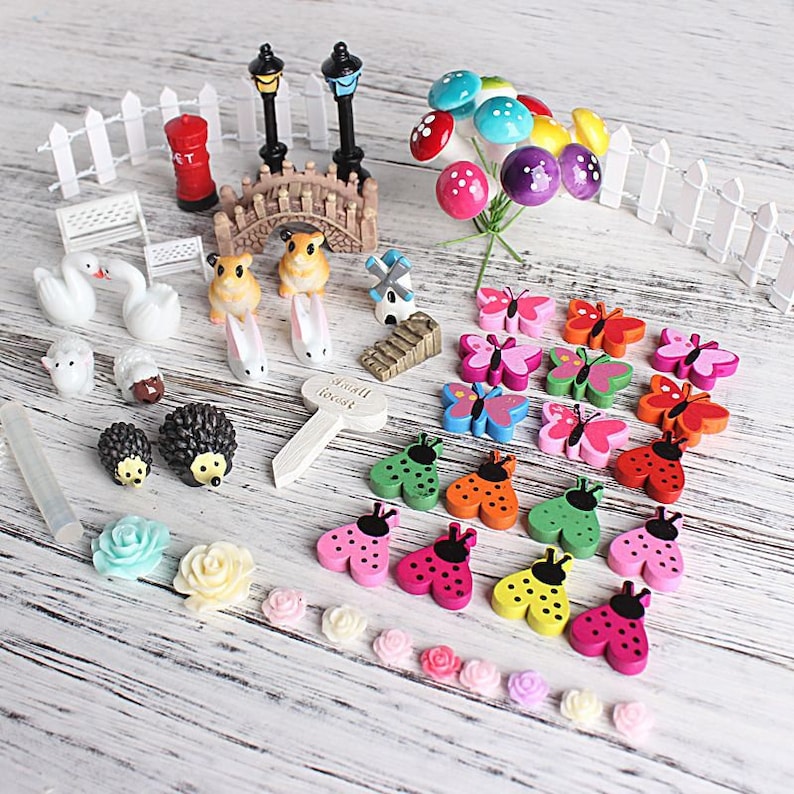 58pcs Diy Miniature Ornamentsminiature Gardendiy Kit Fairy - Diy Miniature Fairy Garden Dollhouse Kit 58pcs Diy Miniature Ornamentsminiature Gardendiy Kit Fairy - Diy Miniature Fairy Garden Dollhouse Kit