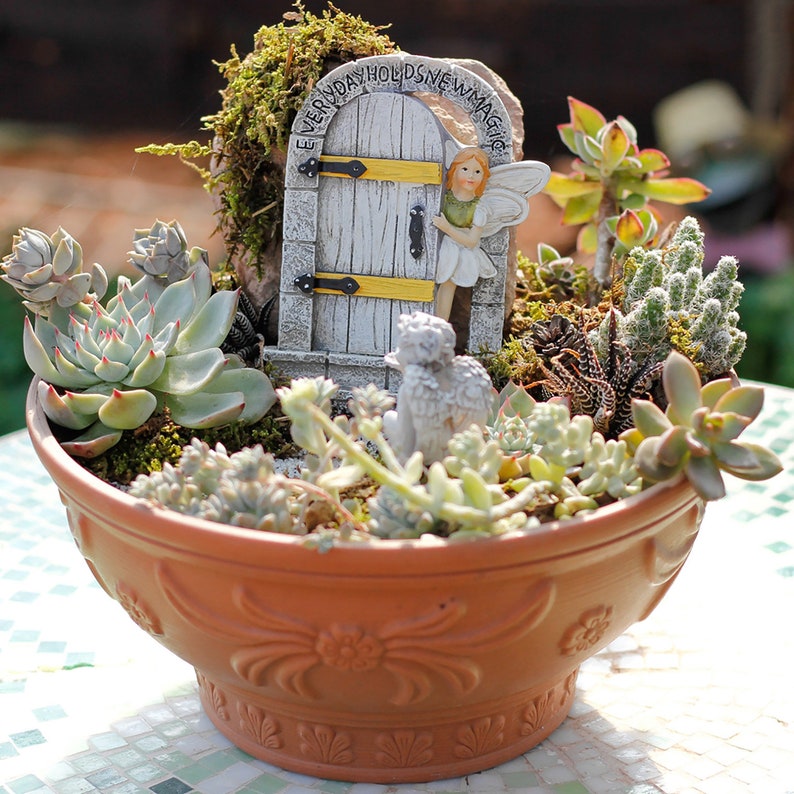 Miniature Fairy Door,Mini Fairy,Fairy Garden Miniature Garden Decoration\uff0cFairy House,Miniature Angel\uff0cFairy Terrariums,Garden Accessories