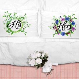 Seine und ihre Kissenbezüge, Hochzeitsgeschenke, Brautdusche Geschenke, Kissenbezug Set, Kissenbezüge, Herr und Frau, Geschenke, Geburtstag Geschenke, frisch vermählte