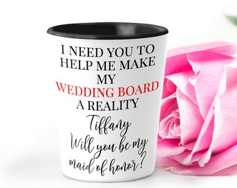 Bridesmaid Shot Glass, Bridesmaid Gift Idea, Bridesmaid Thank You, Funny Bridesmaid Proposal, Ask Bridesmaid Gift, Bridal Party Gifts, SH032