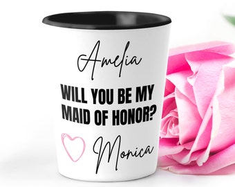 Personalized Bridesmaid Custom Shot Glasses, Bridesmaid Proposal Gifts, Be My Bridesmaid, Personalized Bridesmaid Thank You, SH041