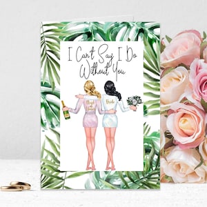 Chiedi regalo damigella d'onore, tribù sposa, matrimonio tropicale, biglietto damigella d'onore, regalo damigella d'onore, invito damigella d'onore, regalo damigella d'onore,