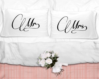 Mr and Mrs Pillowcases, Wedding Gifts, Personalized Pillowcases, Mr and Mrs Gifts, Pillowcases for Couples, Bridal Shower Gifts, Anniversary