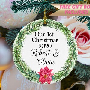 Poinsettia Ornament, Nuestra 1a Navidad, CH008