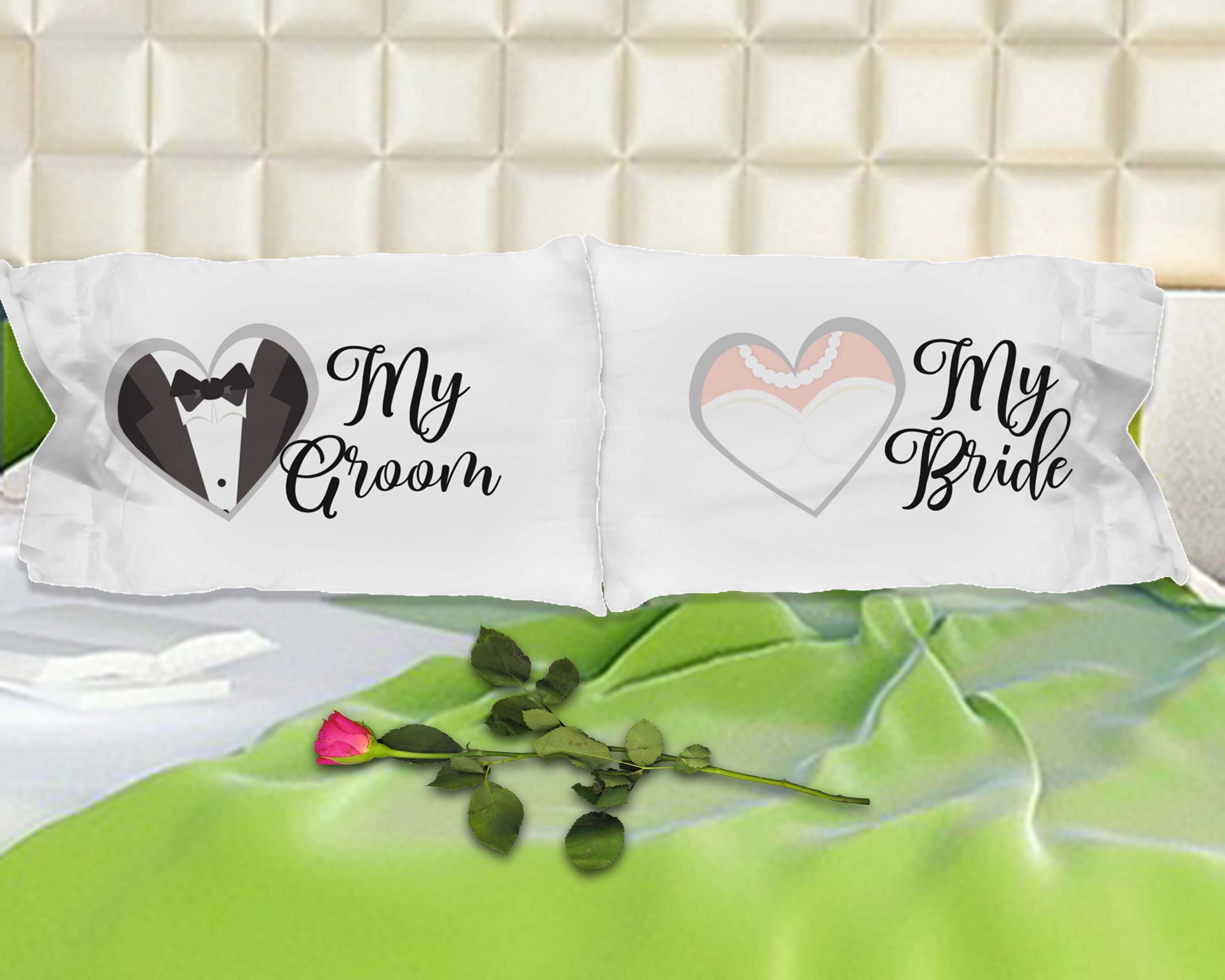Bride and Groom Pillowcase Couple Pillowcase Couple Pillow Etsy UK