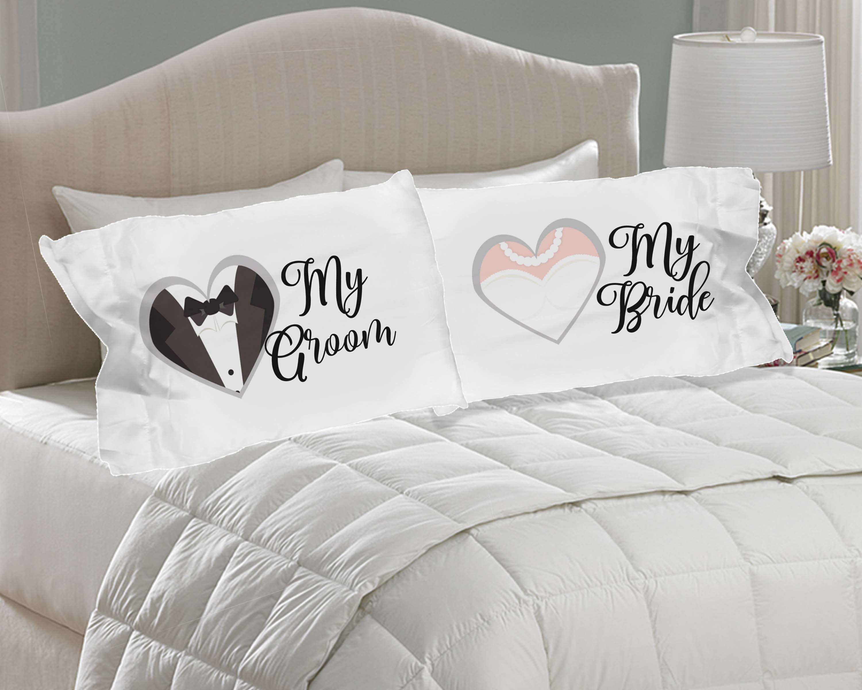 Bride and Groom Pillowcase Couple Pillowcase Couple Pillow Etsy UK
