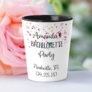 Bachelorette Custom Shot Glasses, Shot Glass, Whiskey Glasses, Bachelorette Party, Personalized Gift, Hen Party, Party Decorations, SH018